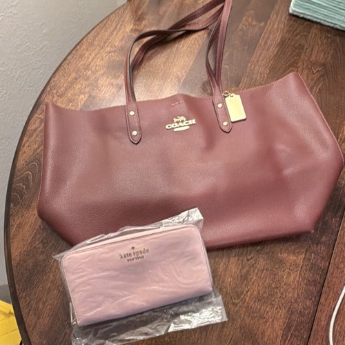 Coach burgundy tote bag - burgundy,